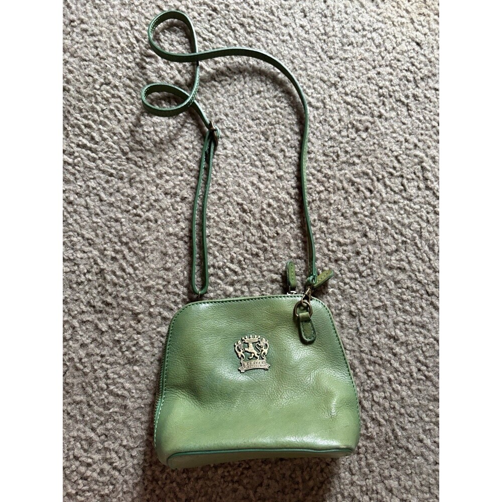 Pratesi Firenze Italian Leather Grass Green shoulder Cross Body Small bag, EUC